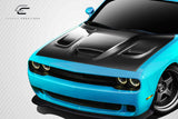 Carbon Fiber Hellcat Look Hood - 1 Piece for 2008-2023 Dodge Challenger #112475