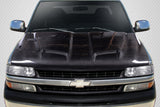 Fits Carbon Fiber Dual Ram Air Hood 1Pc Fits 1999-2002 Silverado   #115434