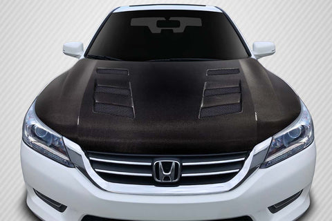 Fits 2013-2015 Honda Accord 4DR Carbon Fiber  AMS Hood  #115505